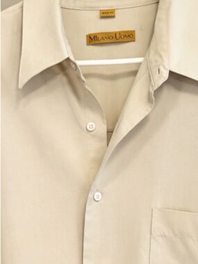 Milano Beige Men's Dress Shirt with Point Collar